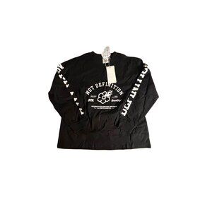 SnowDay Black Long Sleeve Graphic Tee Shirt S 100% Cotton